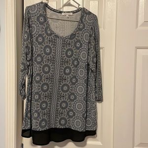 Rose & Olive Blouse, size 1X, $15